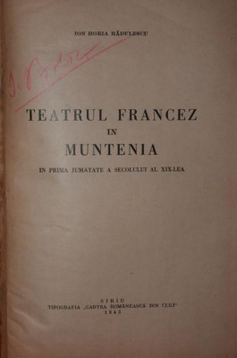 TEATRUL FRANCEZ IN MUNTENIA foto