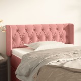 VidaXL Tăblie de pat cu aripioare roz 93x16x78/88 cm catifea