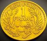 Cumpara ieftin Moneda exotica istorica 1 FRANC - TUNISIA, anul 1926 * cod 1870 = excelenta (PROTECTORAT FRANCEZ)