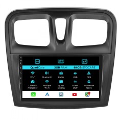 Navigatie Dedicata Dacia Logan Sandero (2012-2020), 9Inch, 2Gb Ram, 64Gb Stocare, Carplay