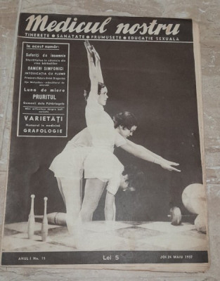 Revista Medicul nostru, anul I, nr.15/1937 foto