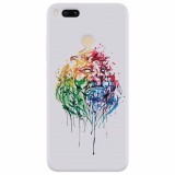 Husa silicon pentru Xiaomi Mi A1, Paint Illustration Lion Head