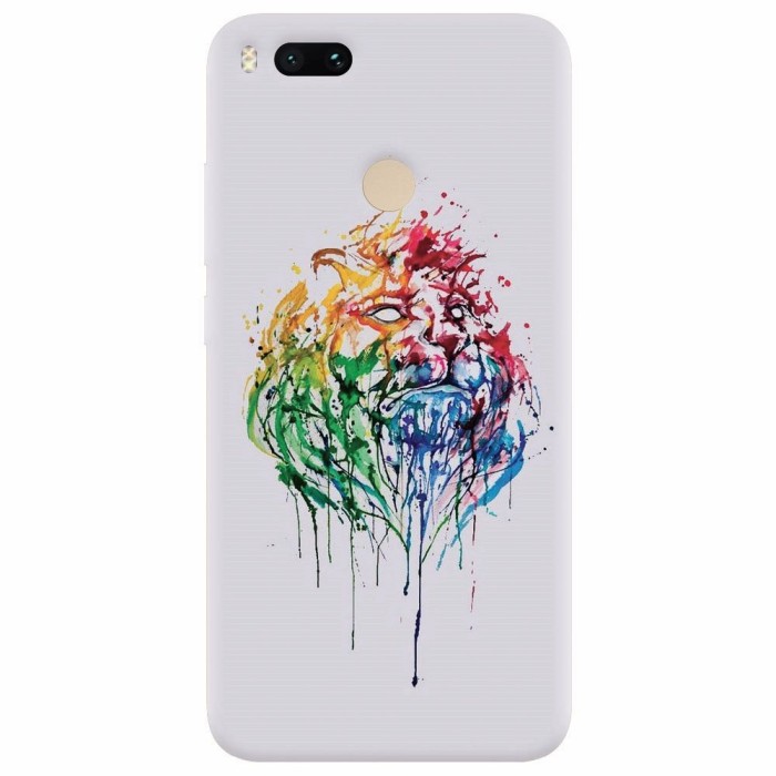Husa silicon pentru Xiaomi Mi A1, Paint Illustration Lion Head