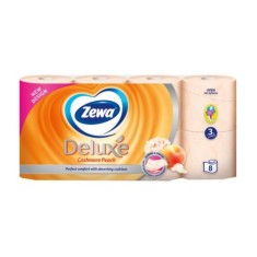 Hartie Igienica Zewa Cashmere Peach in 3 Straturi, 8 Role/Bax, 150 Foi/Rola, Latime 94 mm, Parfum de Piersica, Hartie Igienica Parfumata, Hartie Igien foto