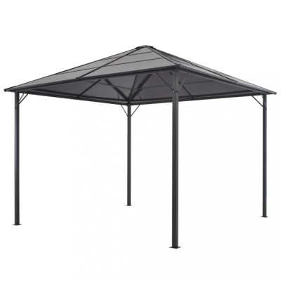 vidaXL Pavilion cu acoperiș, antracit, 3 x 3 m, aluminiu foto