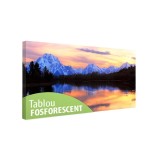 Tablou Fosforescent Oglinda Muntilor, Canvas, 40x20 cm, Decoratiuni Casa, Tablou Luminos, Imprimare de Inalta Rezolutie