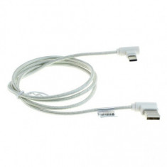 1m Cablu de date USB TIP C (USB-C) la USB conector la 90 de grade Culoare Alb foto