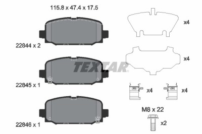 TEXTAR 2284401 set placute frana,frana disc foto