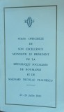 Program Oficial Vizita Presedintelui Nicolae Ceausescu &icirc;n Franta 23-26 iul.1980