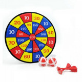 Joc de darts cu 2 mingi si 2 sageti, velcro, pentru copii, 28 cm, multicolor