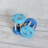 Jucarie zornaitoare albastra din lemn bebelusi 6x5 cm, 6 luni +