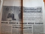 Scanteia tineretului 3 ianuarie 1984-mesajul lui ceausescu pt popor de anul nou