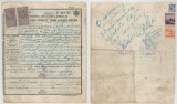 Romania, Ministerul Agriculturii si Domeniilor, Bilet de adeverirea proprietatii, vanzarii si sanatatii animalelor, Posta Calnau, 1939