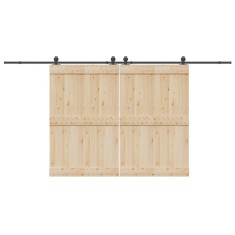 vidaXL Set feronerie pentru uși glisante, negru, 427 cm, oțel 3295788