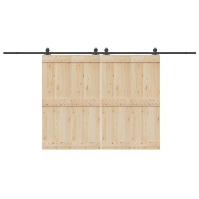 vidaXL Set feronerie pentru uși glisante, negru, 427 cm, oțel foto