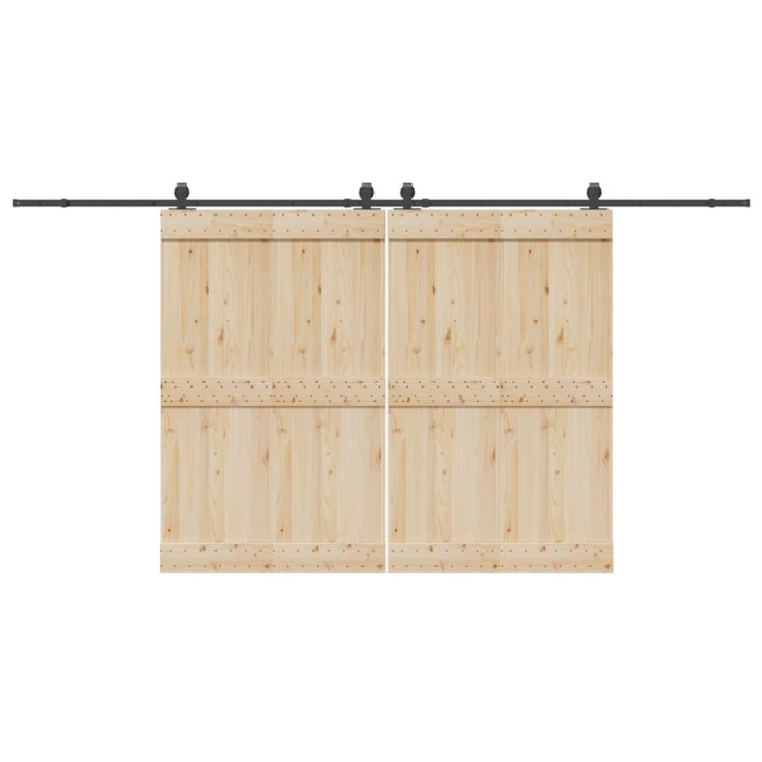 vidaXL Set feronerie pentru uși glisante, negru, 427 cm, oțel