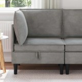 vidaXL Sofa cu Depozitare Gri deschis Catifea 42027077