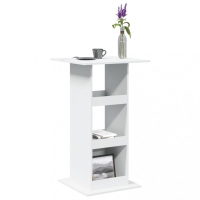 vidaXL Masă de bar cu depozitare, alb, 60x60x102 cm, lemn prelucrat 854328 foto