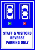 vehicle reverse parking awareness sign