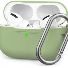 Husa din silicon AHASTYLE pentru Apple AirPods Pro 2019, verde - RESIGILAT