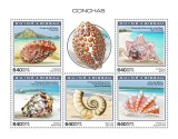 GUINEEA-BISSAU 2018 - Scoici si cochilii /set complet colita + bloc MNH (2 imagini), Nestampilat