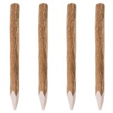 Cumpara ieftin St&acirc;lpi de gard ascuțiți, 4 buc., 90 cm, lemn de alun