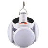 Lampa Solara Gradina cu 4 Brate Rabatabile, 5 Moduri, USB, IP65, Incarcare Solara/USB, Acumulator, SOS, LED, Alba