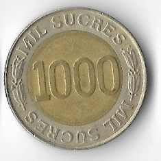 Moneda 1000 sucres 1997 - Ecuador, comemorativa