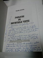 POPASURI PE DRUMURILE VIETII - amintiri -VASILE ARIMIA -Dedicatie si autograf ale autorului pentru generalul Iulian Vlad foto