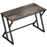 HOMCOM Birou pentru calculator 120 cm, birou &icirc;n stil industrial cu cadru metalic &icirc;n formă de Z, masă de lucru pentru birou, gri cu aspect uzat | Aosom