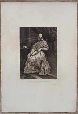 Portretul cardinalului Guido Bentivoglio, A. van Dyck// gravura A. Quantin foto