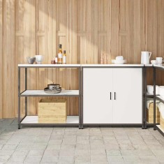 vidaXL Set de depozitare pentru bucătărie 2 pcs Alb 180 x 50 x 92 cm
