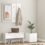 Set de mobilier pentru hol, alb, lemn prelucrat GartenMobel Dekor, vidaXL