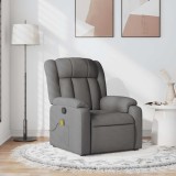 vidaXL Fotoliu de masaj rabatabil, gri &icirc;nchis, material textil