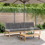 vidaXL Canapele grădină paleți mijloc 2 buc., perne, lemn masiv acacia 3209356