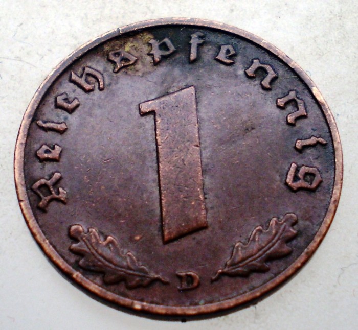 B.037 GERMANIA 1 REICHSPFENNIG 1937 D