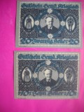 HOPCT BANCNOTA NOTGELD NR 23 - KRIEGLACH - SET 2 -10 SI 20 HELLER 1920 -AUSTRIA