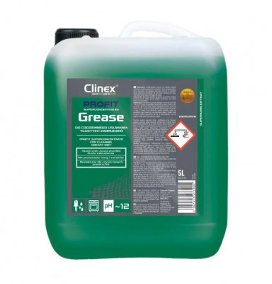 Clinex Profit Grease, 5 Litri, Solutie Superconcentrata, Curata Si Neutralizeaza Grasimea De Pe Supr foto