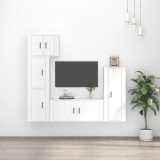VidaXL Set dulap TV, 5 piese, alb, lemn prelucrat