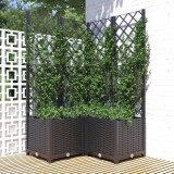 VidaXL Jardinieră de grădină cu spalier negru, 80x80x136 cm, PP