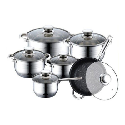 Set oale Royalty Line Premium, 12 piese, inox, capac sticla, Argintiu foto