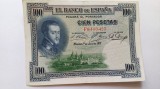 Bancnota Spania 100 Pesetas 1925, Serie si Nr. Identic cu Imaginea