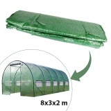 Folie protectie pentru solar de gradina, 8x3x2m, 10 ferestre, PE 140g/mp, filtru protectie UV, ProCart