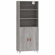 Dulap inalt, gri sonoma, 69,5x34x180 cm, lemn compozit