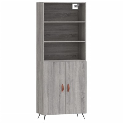 Dulap inalt, gri sonoma, 69,5x34x180 cm, lemn compozit foto