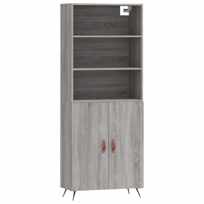 Dulap inalt, gri sonoma, 69,5x34x180 cm, lemn compozit