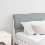 VidaXL Tăblie tapițată Gri deschis 180 cm Lemn de pin masiv 879108