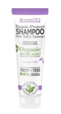 Sampon reparator contra caderii parului cu Niacinamida si Avocado Organic, 225ml, The conscious