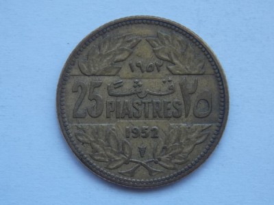 25 PIASTRES 1952 LIBAN foto