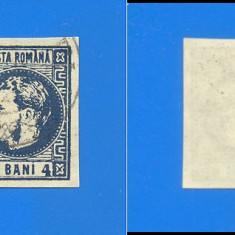 1868 -1870 Carol I cu favoriţi - Emisiunea a II-a - 4 BANI